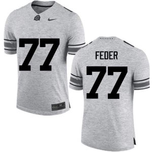 Men's Ohio State Buckeyes #77 Kevin Feder Gray Nike NCAA College Football Jersey Outlet XYN4144YD